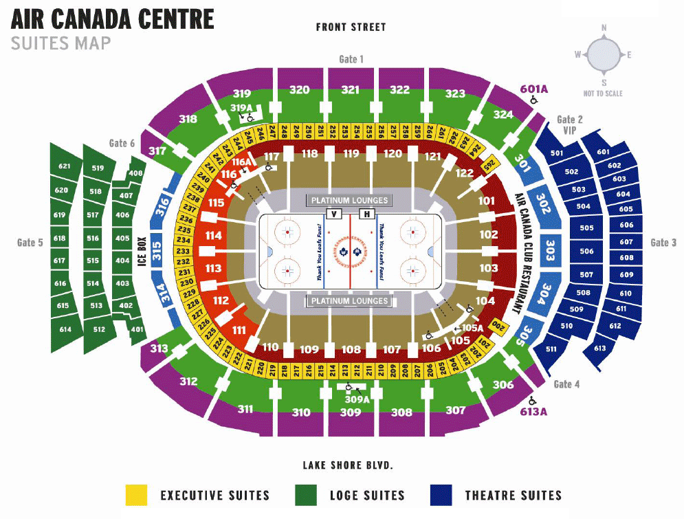 Air Canada Centre Seating Chart Seat Numbers